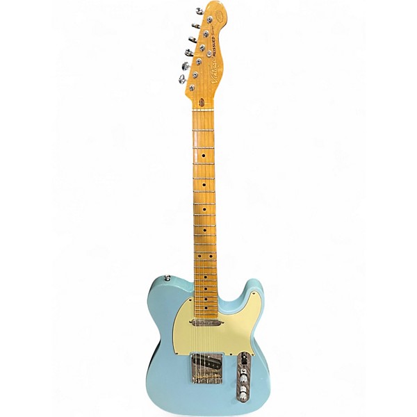 Used Vintage Reissued V75 Blue Solid Body Electric Guitar