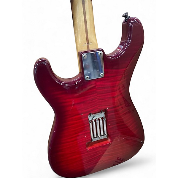 Used Fender MIJ STRATOCASTER WITH FLOYD ROSE TRANS RED Solid Body Electric Guitar