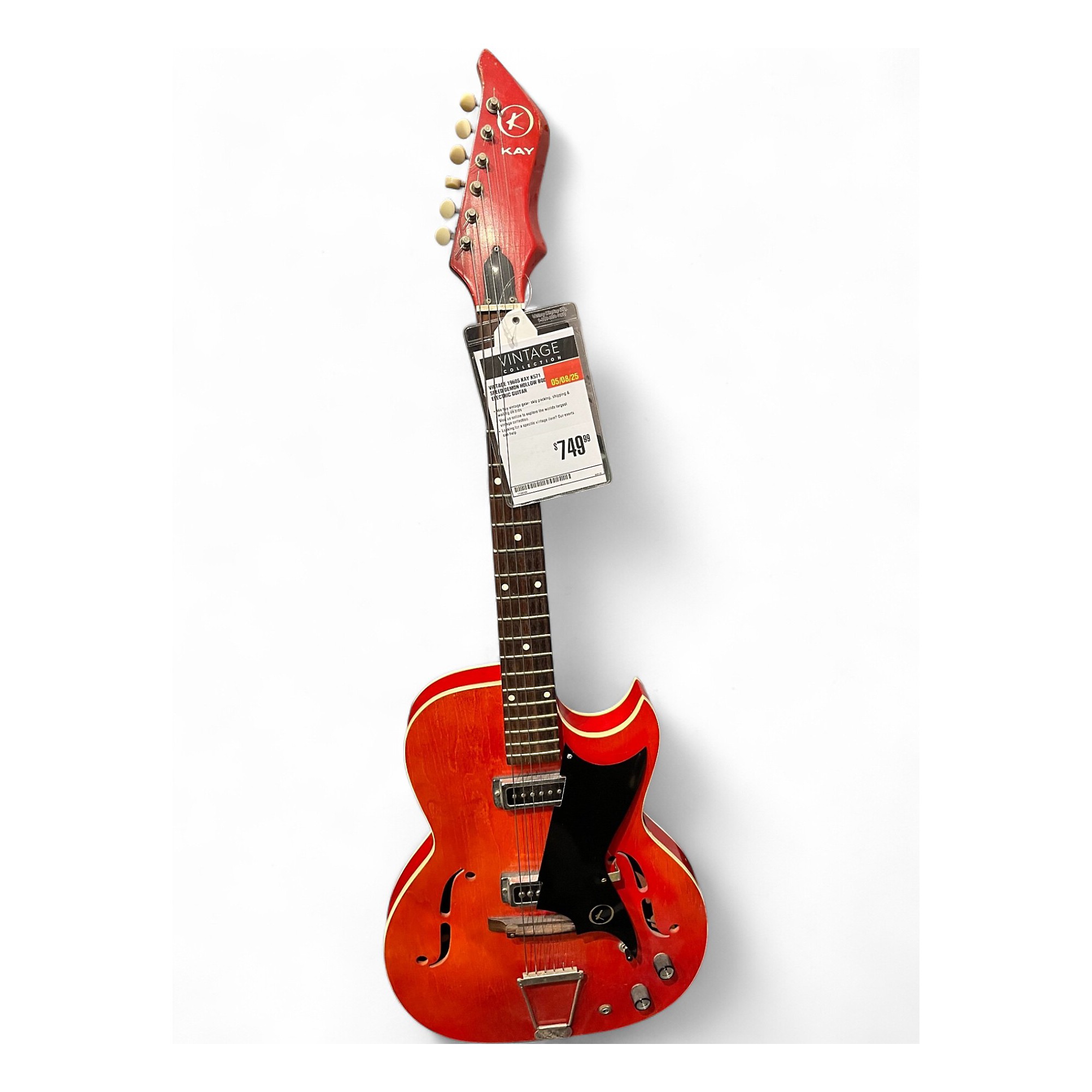 ギター 76VintageDYNACOMP Vintage 1960s Kay K571 SPEED DEMON Candy Apple Red Hollow