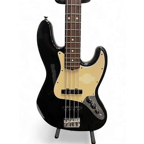 Used 2010s Fender American Standard Jazz Bass Black Electric Bass Guitar