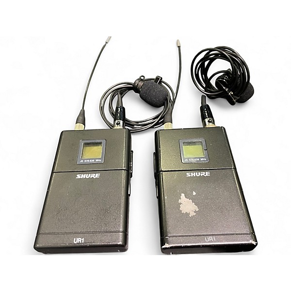 Used Shure UR4D+ DUAL WIRELESS RECIEVER WITH BODY PACKS AND LAV MICS Lavalier Wireless System