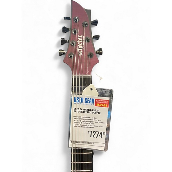 Used Schecter Guitar Research Tao-7 Purple Solid Body Electric Guitar