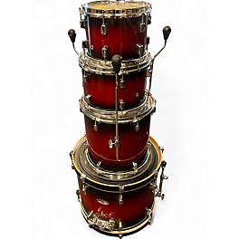 Used Pearl 4 Piece Pro Decade Maple Red to Black Fade Drum Kit