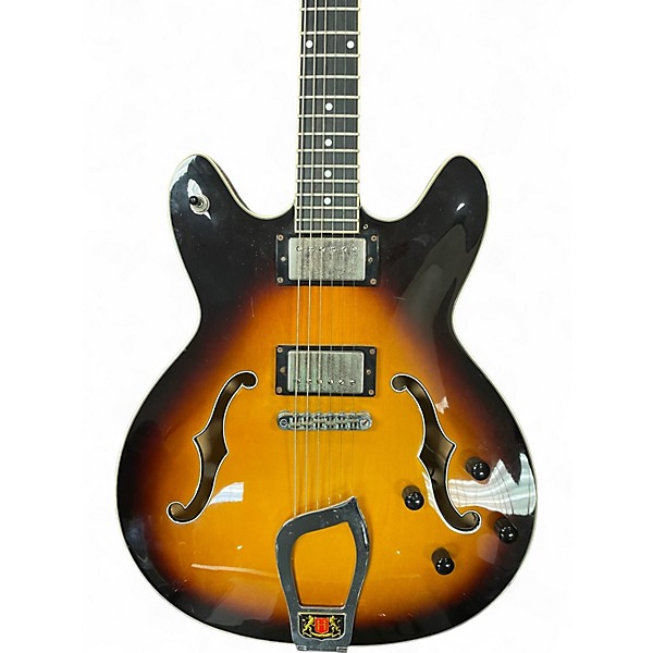 Used Hagstrom Viking Sunburst Hollow Body Electric Guitar