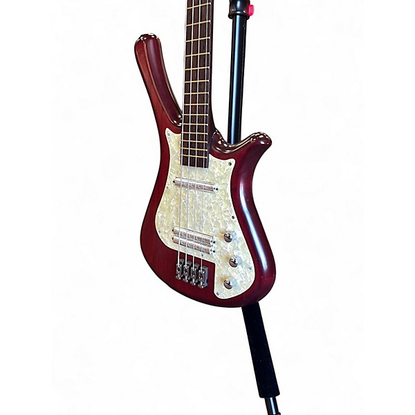 Used Warwick Fortress Flashback Trans Red Electric Bass Guitar