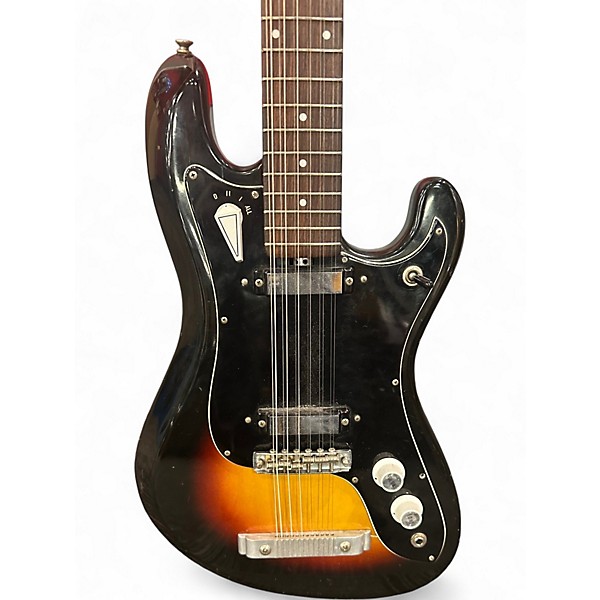 Vintage 1967 EKO COBRA 12 X11 2 Color Sunburst Solid Body Electric Guitar
