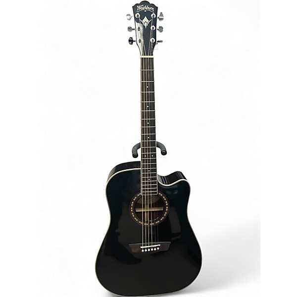 Used Washburn WD10SCE Black Acoustic Electric Guitar