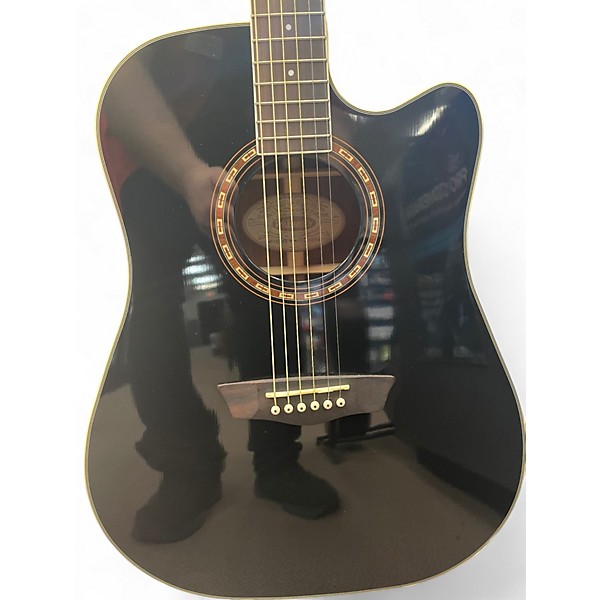 Used Washburn WD10SCE Black Acoustic Electric Guitar