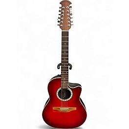Used Ovation 6751 Standard Balladeer Red Burst 12 String Acoustic Electric Guitar