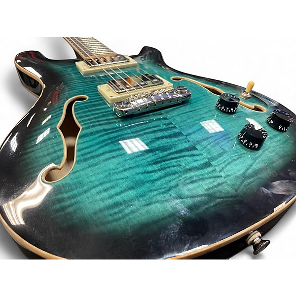 Used PRS SE HOLLOWBODY II PIEZO PEACOCK BLUE Solid Body Electric Guitar