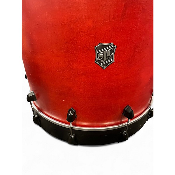 Used SJC Drums 3 Piece 3 Piece Custom Black and Red Drum Kit