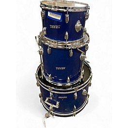 Used Pearl 3 Piece Vintage 3 Piece Drum Set (late 60's) Blue Sparkle Drum Kit