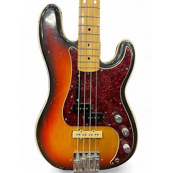 Vintage 1973 Fender Precision Bass 3 Color Sunburst Electric Bass Guitar