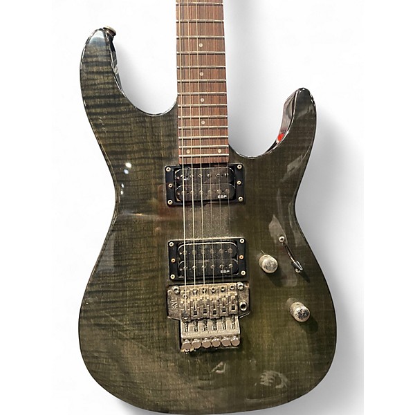 Used Ltd M-100FM Trans Green Solid Body Electric Guitar