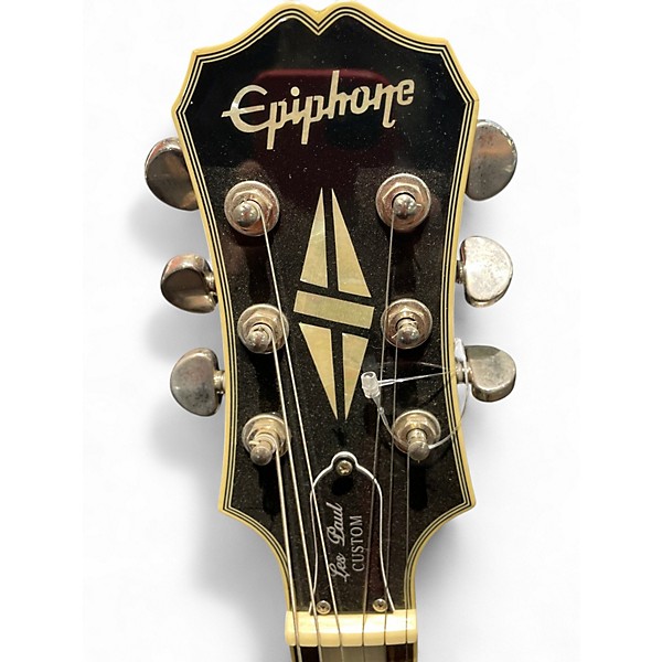 Used Epiphone Les Paul Custom Black and White Solid Body Electric Guitar
