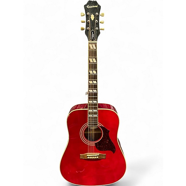 Used Epiphone Hummingbird Artist Wine Red Acoustic Guitar