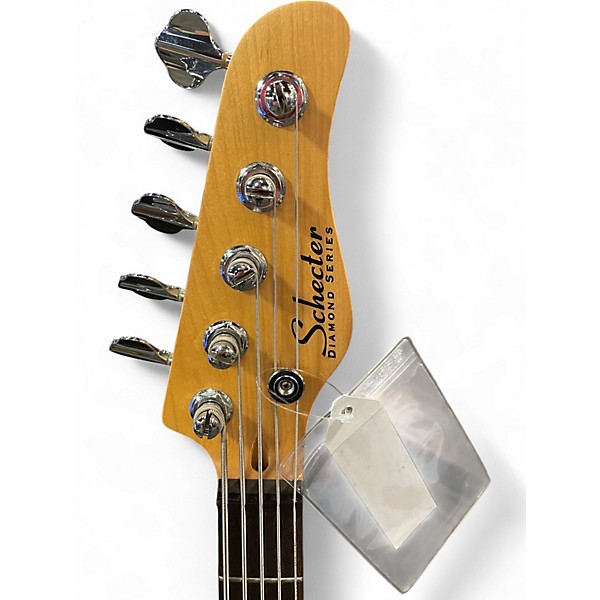 Used Schecter Guitar Research J5 Yellow Electric Bass Guitar