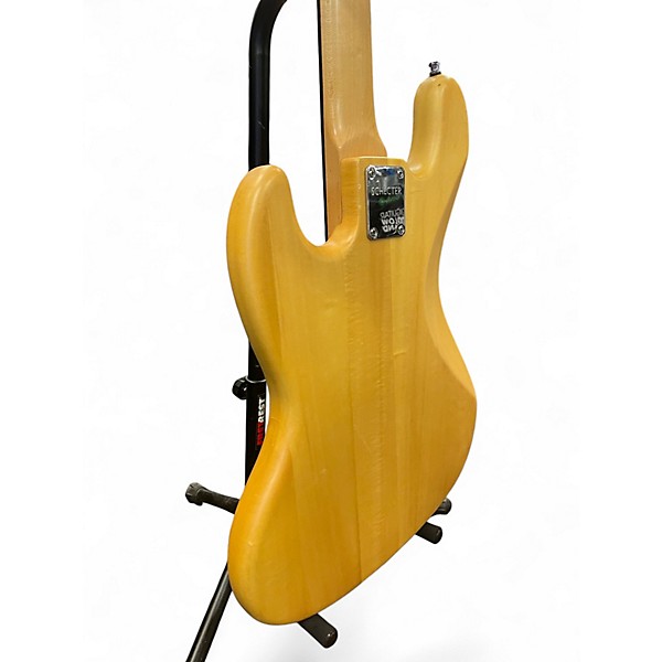 Used Schecter Guitar Research J5 Yellow Electric Bass Guitar