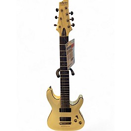 Used Schecter Guitar Research Demon 7 String White Solid Body Electric Guitar