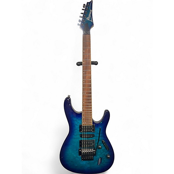 Used Ibanez S670QM BLUE FLAME BURST Solid Body Electric Guitar