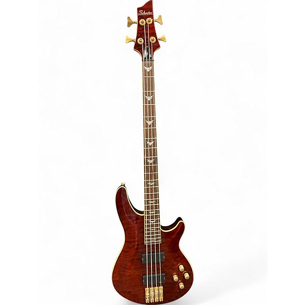 Used Schecter Guitar Research C4 4 String Brown Electric Bass Guitar,Specials : American Fashion Style Bags On Sale