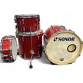 Used SONOR 4 Piece Bop 4 Piece Red Sparkle Drum Kit