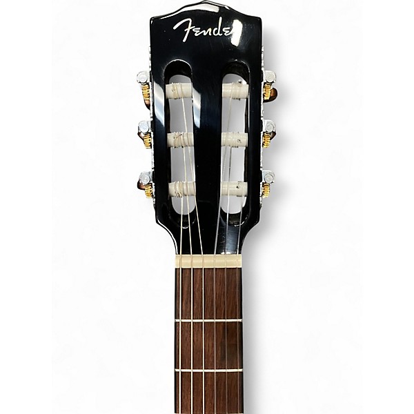 Used Fender CN-140SCE Black Classical Acoustic Electric Guitar
