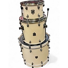 Used SJC Drums 3 Piece NAVIGATOR AGED WHITE Drum Kit