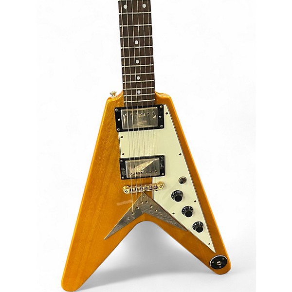 Used 2010 Epiphone Korina Flying V Korina Electric Bass Guitar