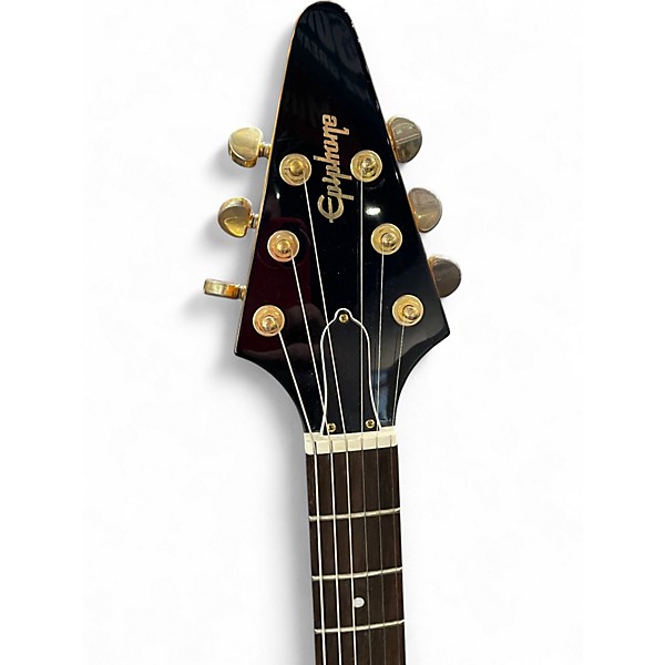 Used 2010 Epiphone Korina Flying V Korina Electric Bass Guitar