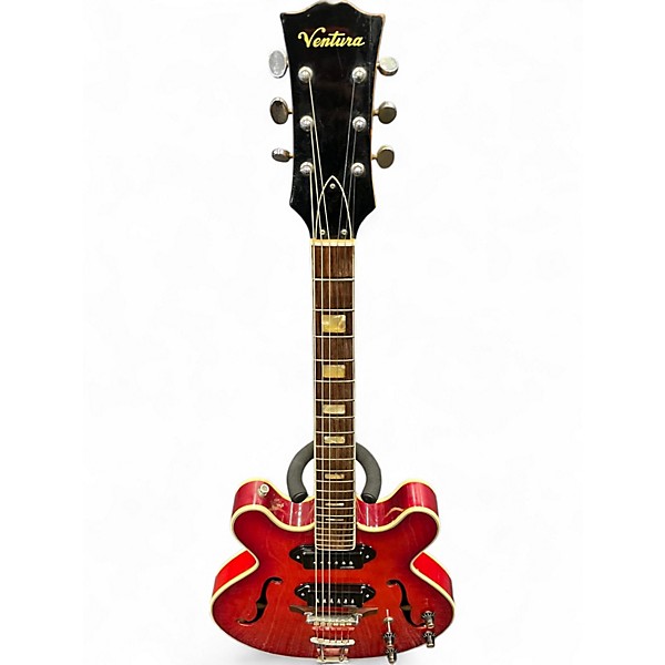 Used Ventura ES-Style Red Hollow Body Electric Guitar