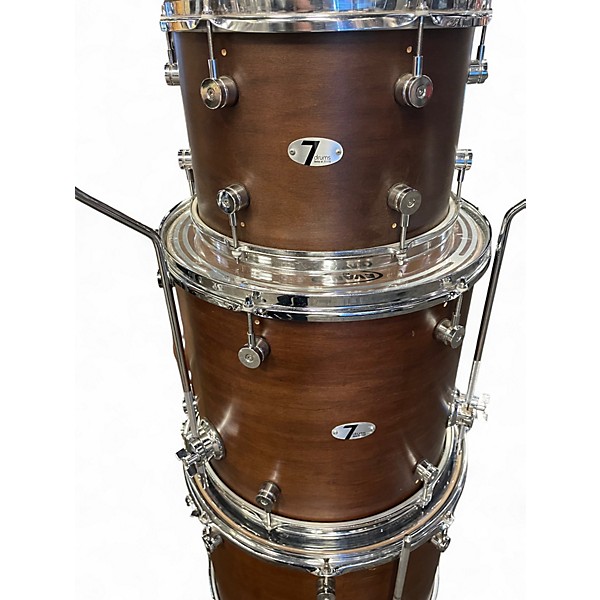 Used 7drums 4 Piece Custom Mahogany 4 Piece Shell Pack 24/13/16/18 Mahogany Drum Kit