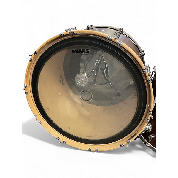 Used 7drums 4 Piece Custom Mahogany 4 Piece Shell Pack 24/13/16/18 Mahogany Drum Kit