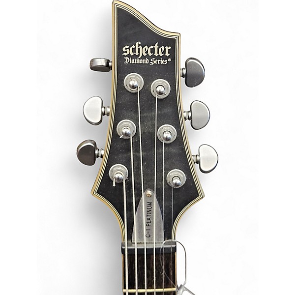 Used Schecter Guitar Research C1 Platinum Trans Black Solid Body Electric Guitar