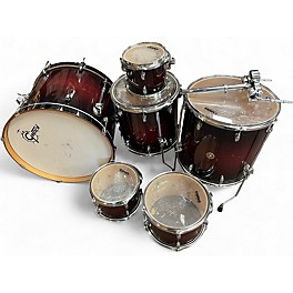 Used Gretsch Drums 6 Piece Catalina Maple Crimson Red Burst Drum Kit