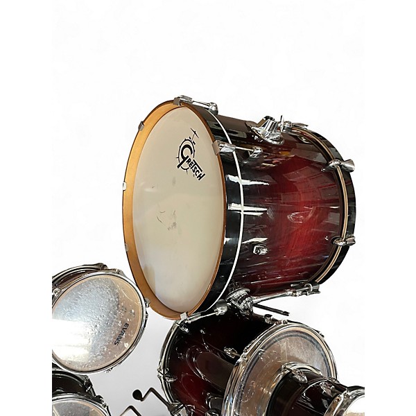 Used Gretsch Drums 6 Piece Catalina Maple Crimson Red Burst Drum Kit