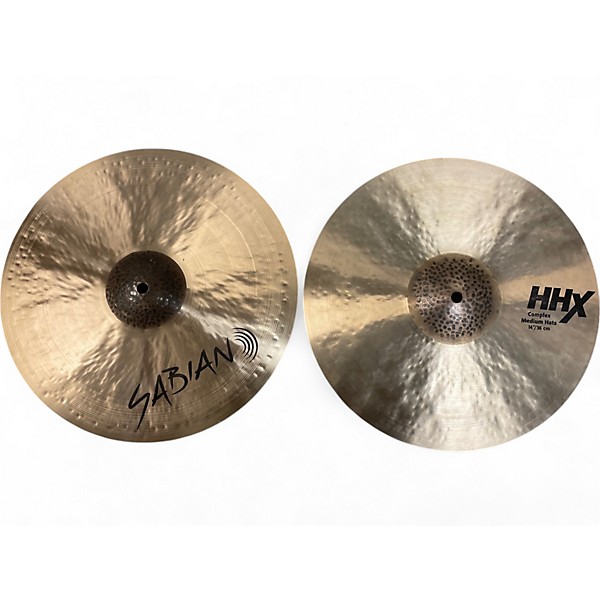 Used SABIAN 14in HHX Complex Medium Hats Set Cymbal