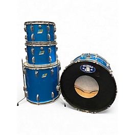 Vintage 1970s Ludwig 4 Piece Big Beat Blue Silk Drum Kit