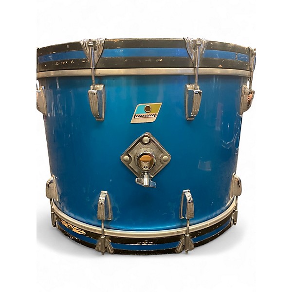 Vintage 1970s Ludwig 4 Piece Big Beat Blue Silk Drum Kit