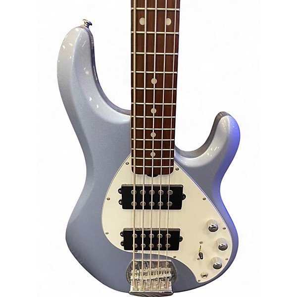 Used Sterling by Music Man STINGRAY 5 Ice Blue Metallic Electric Bass Guitar