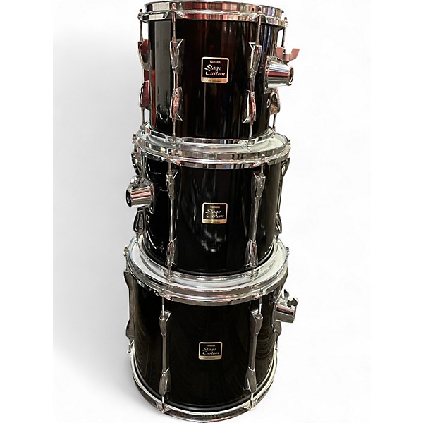 Used Yamaha 4 Piece Stage Custom Black Drum Kit