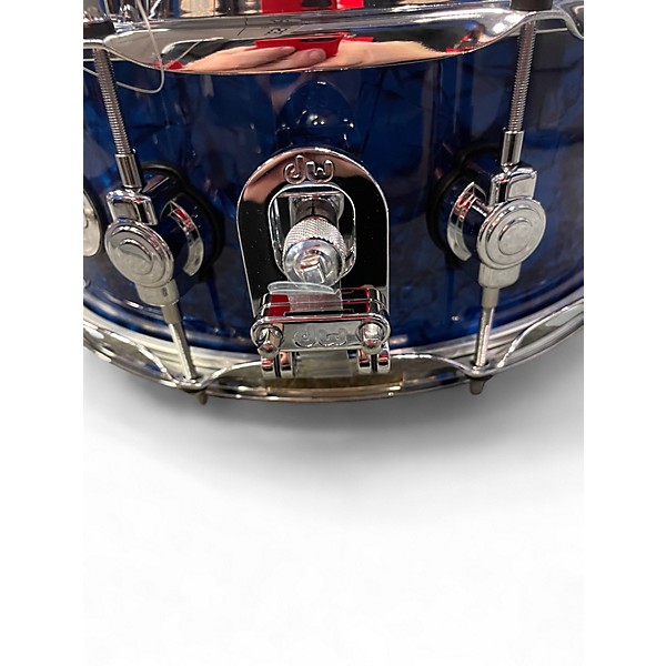 Used DW 6X14 Design Series Snare Blue Pearl Sparkle Drum
