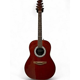 Used 1980s Ovation 1317 Ultra Burgundy Acoustic Guitar