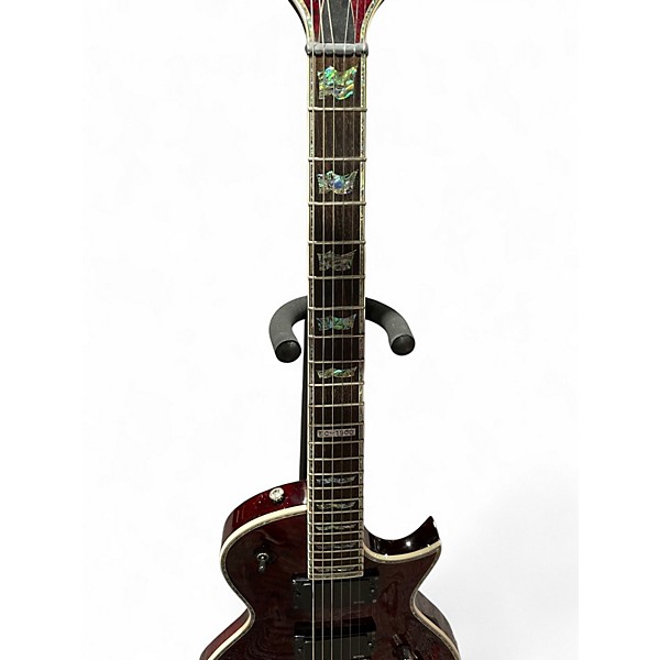 Used Esp Ltd EC 1000 DELUXE Crimson Red Trans Solid Body Electric Guitar