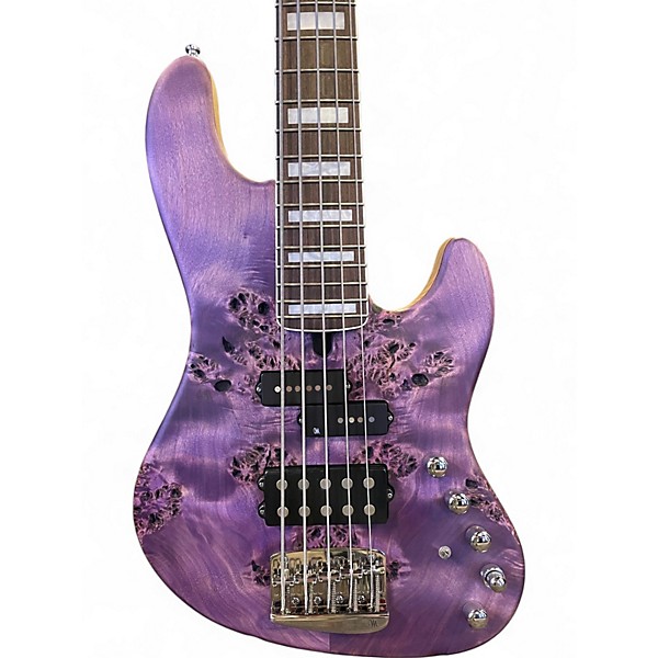 Used 2023 Mayones Federico Malaman 5 Antique Violet Raw Electric Bass Guitar