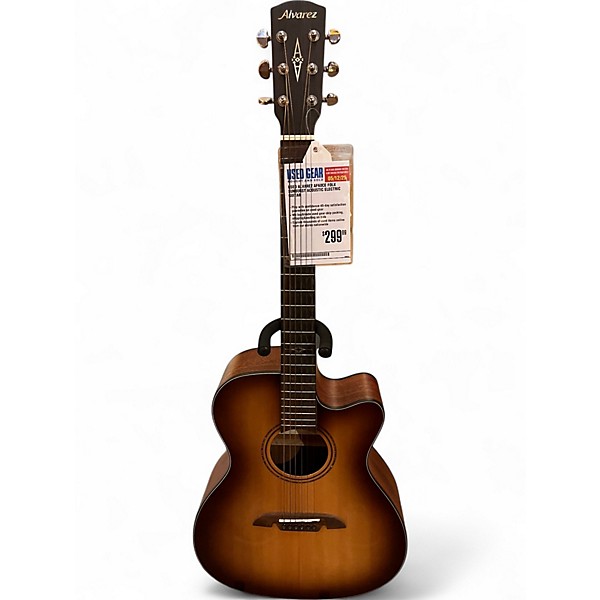 Used Alvarez AF60CE Folk Sunburst Acoustic Electric Guitar