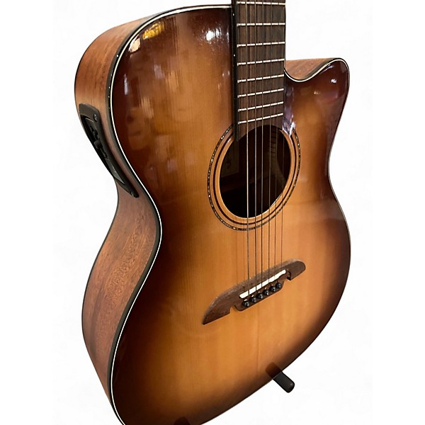 Used Alvarez AF60CE Folk Sunburst Acoustic Electric Guitar