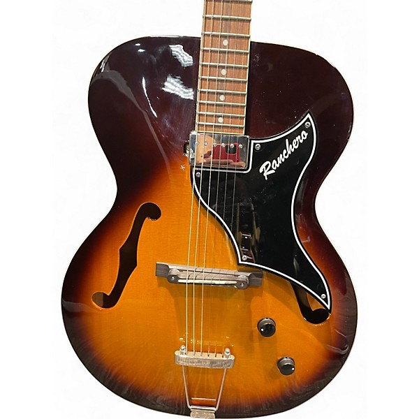 Used Supro Ranchero Sunburst Hollow Body Electric Guitar