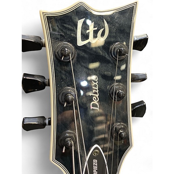 Used ESP LTD EC1000 PIEZO SEE THRU BLACK Solid Body Electric Guitar