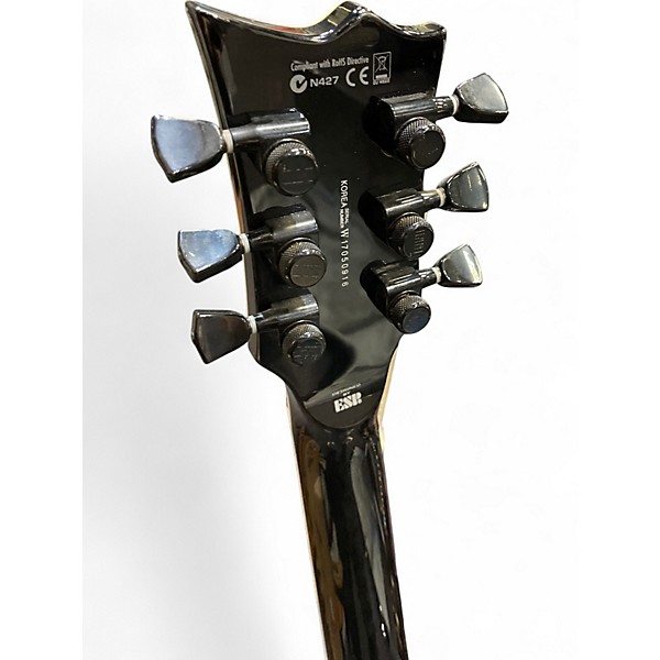 Used ESP LTD EC1000 PIEZO SEE THRU BLACK Solid Body Electric Guitar